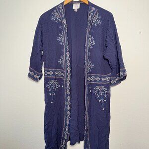 Knox Rose Kimono Duster Embroidered Size XS
